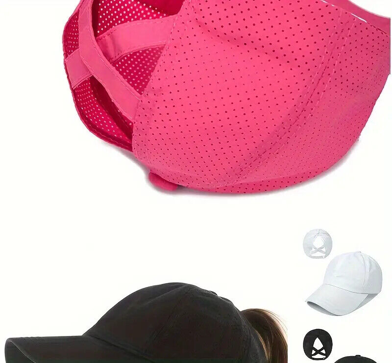 Women's Ponytail Style Adjustable Baseball Hat Cap New! Pink, Gray, or Black Clothing, Shoes & Accessories:Women:Women's Accessories:Hats Cozy Home Treasures